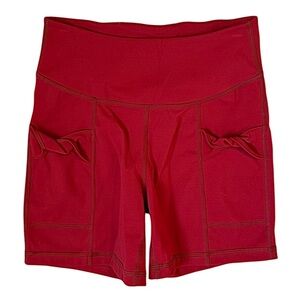 Free People Red Grape Wave Rider High Waist Compression Shorts Size XS NWOT